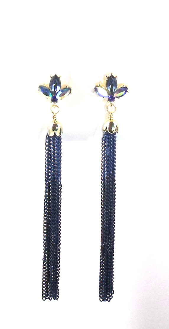 Betsey Johnson Jewelry BETSEY BLUES Long Tassel Earrings