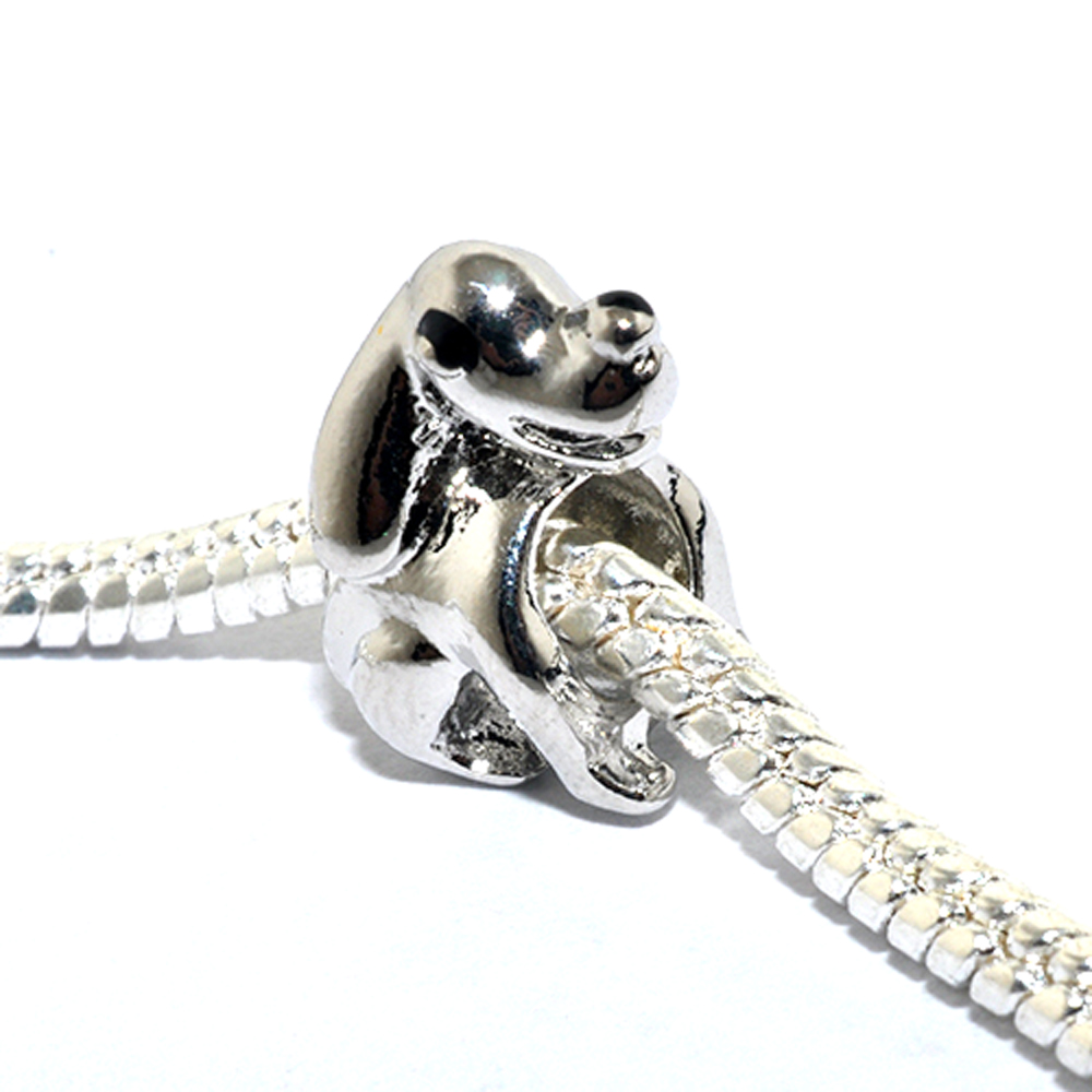 Athena Jewelry Happy Dog Charm Bead Fits European Style Bracelet