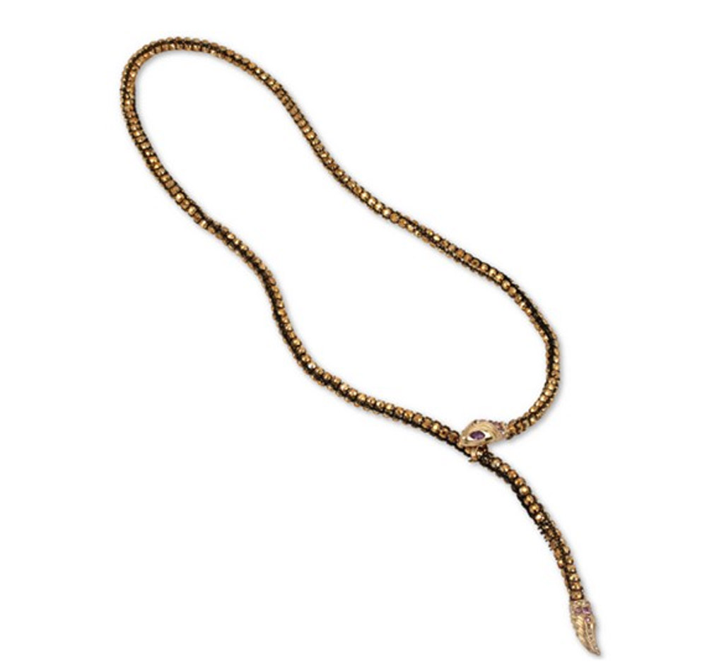 Betsey Johnson Jewelry Luminous Snake Lariat Necklace