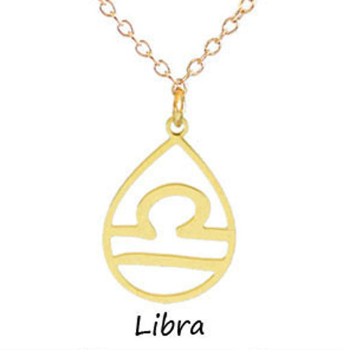 Kris Nations Jewelry "Libra" Pendant Necklace Gold