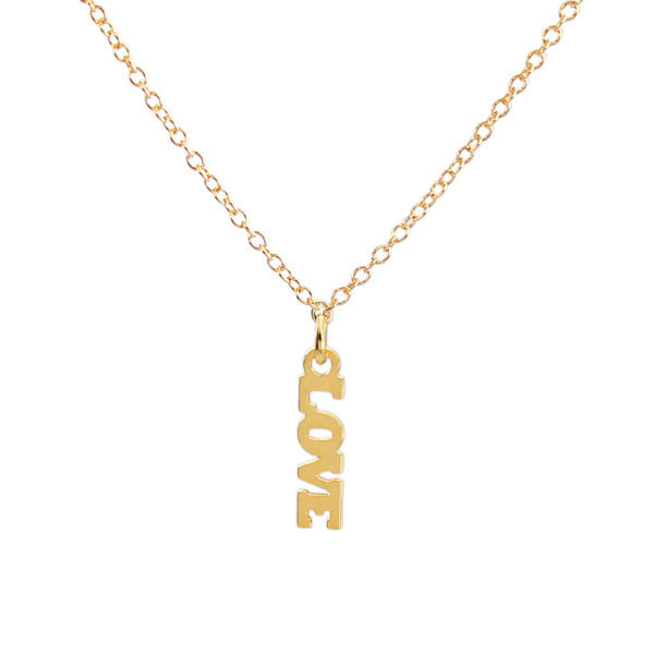 Kris Nations Jewelry "Love" Pendant Necklace Gold