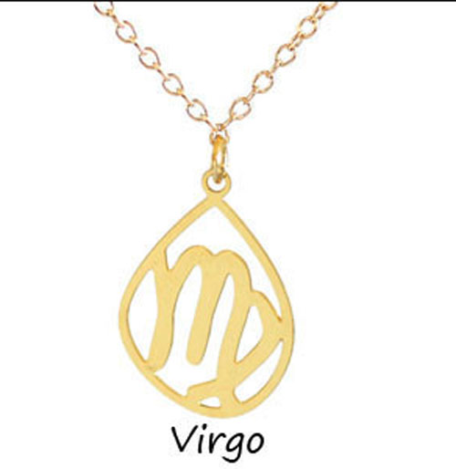 Kris Nations Jewelry "Virgo" Pendant Necklace Gold