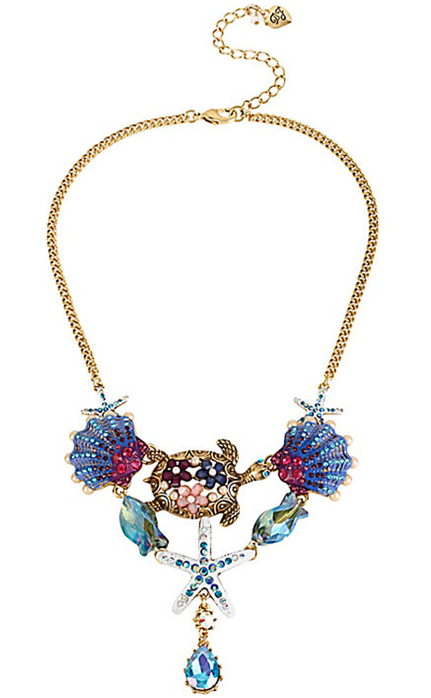 Betsey Johnson Jewelry INTO THE BLUE TURTLE SEASHELL NECKLACE
