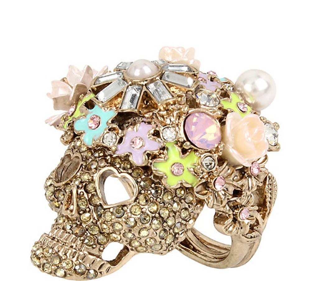 Betsey Johnson Jewelry BETSEYS PINK SKULL COCKTAIL RING