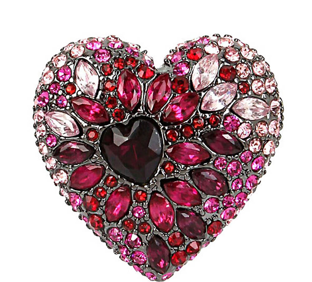 Betsey Johnson Jewelry HEARTS AND ARROWS PAVE HEART RING