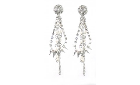 Betsey Johnson Jewelry PRETTY PEARL PUNK Spike Earrings